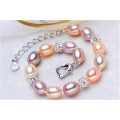 Hot Sell Pearl Jewelry Set 7-8mm Rice AAA 925 Silver Necklace Pearl Set